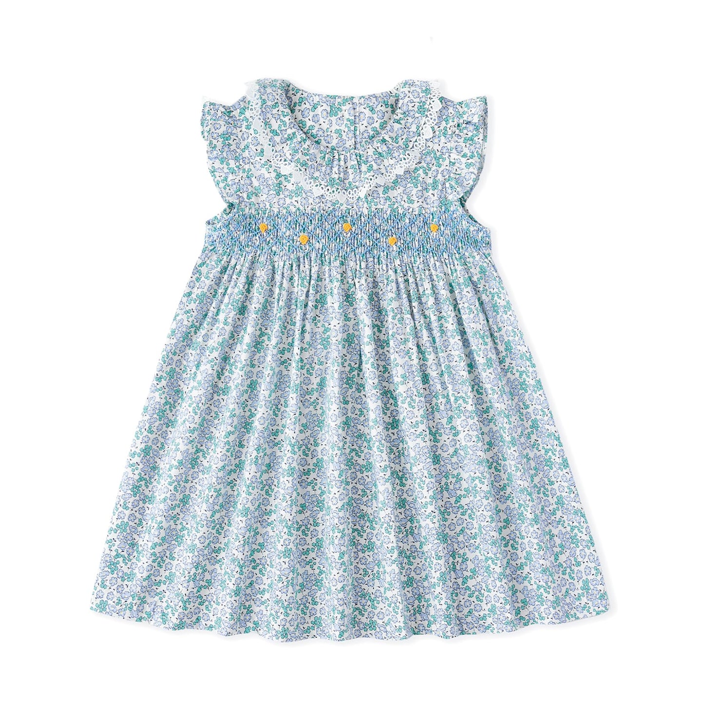 Simplee Kids Baby Blue Dress Toddler Ruffled Dress Little Girls Casual Dress Playwear Sundress For Spring Summer 6T