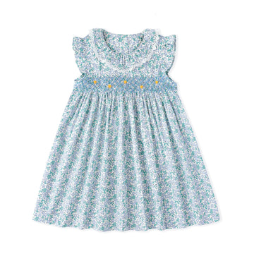 Simplee Kids Baby Blue Dress Toddler Ruffled Dress Little Girls Casual Dress Playwear Sundress For Spring Summer 6T