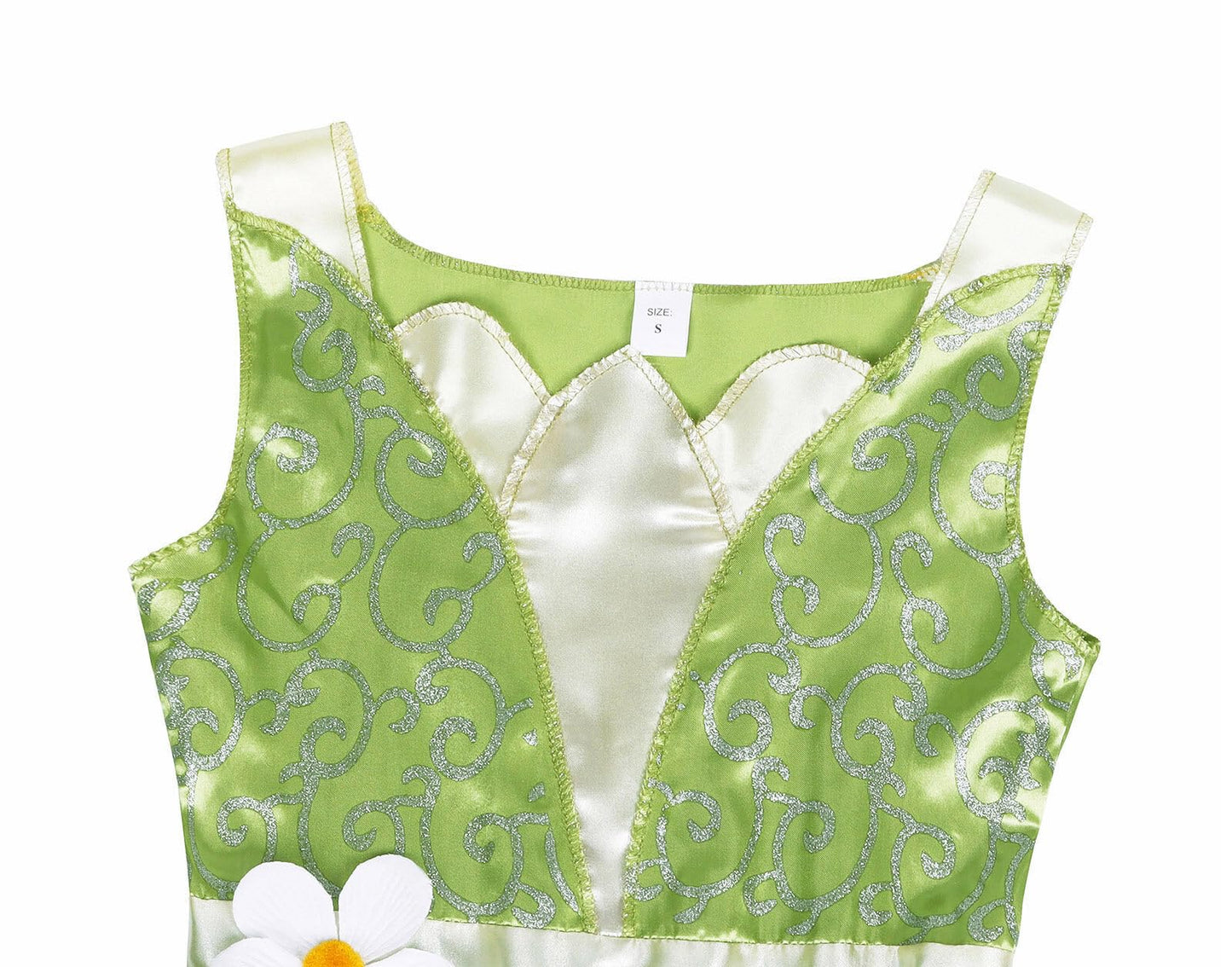 Cotrio Little Girls Green Fairy Tale Frog Princess Tiana Dress Kids Birthday Party Fancy Dresses Halloween Costume Outfits Role