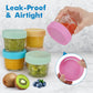 Willdan Glass Baby Food Storage Jars W/Lids (4 Oz, 6 Pack Set) Snack, Puree, Reusable Small Containers, Breast Milk, Fridge Or F