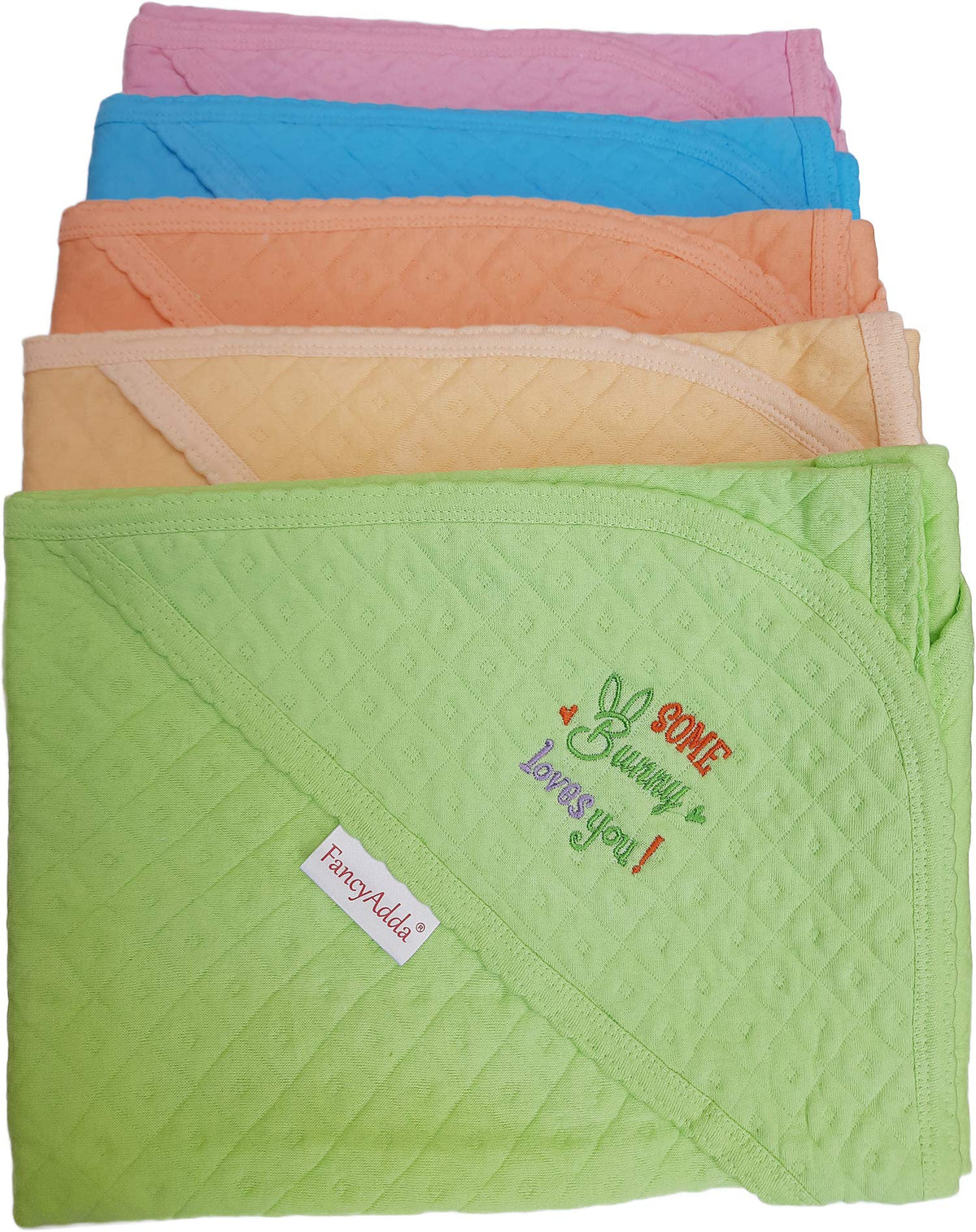FancyAdda Branded Baby Hooded Towels (Pack of 5, 100% Soft Cotton)