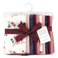 Hudson Baby Unisex Baby Cotton Flannel Burp Cloths, Dusty Rose Floral 10-Pack, One Size