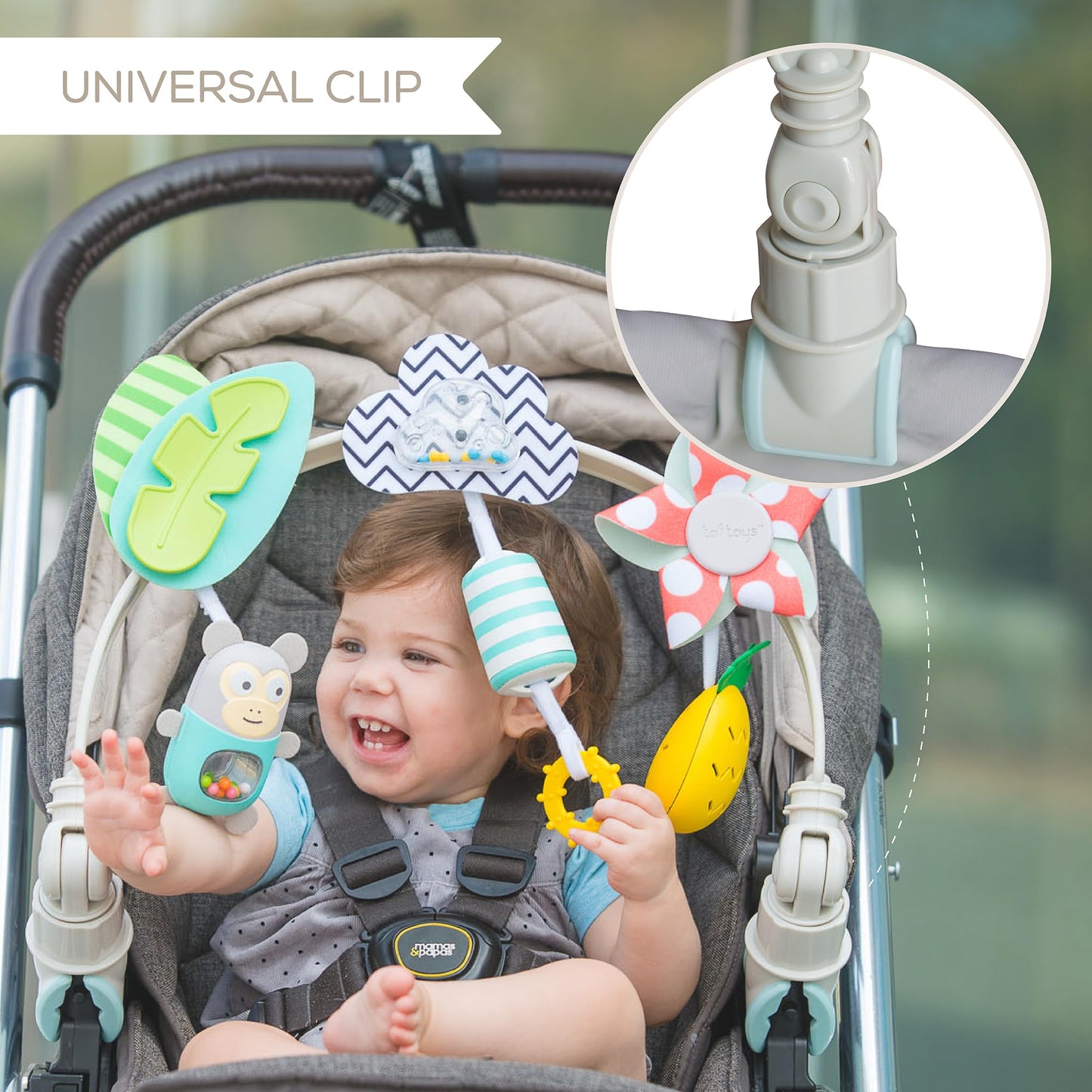 Taf Toys Tropical Orchestra Arch | Ideal for Infant & Toddlers, Fits Stroller & Pram, Activity Arch with Fascinating Toys, Stimu