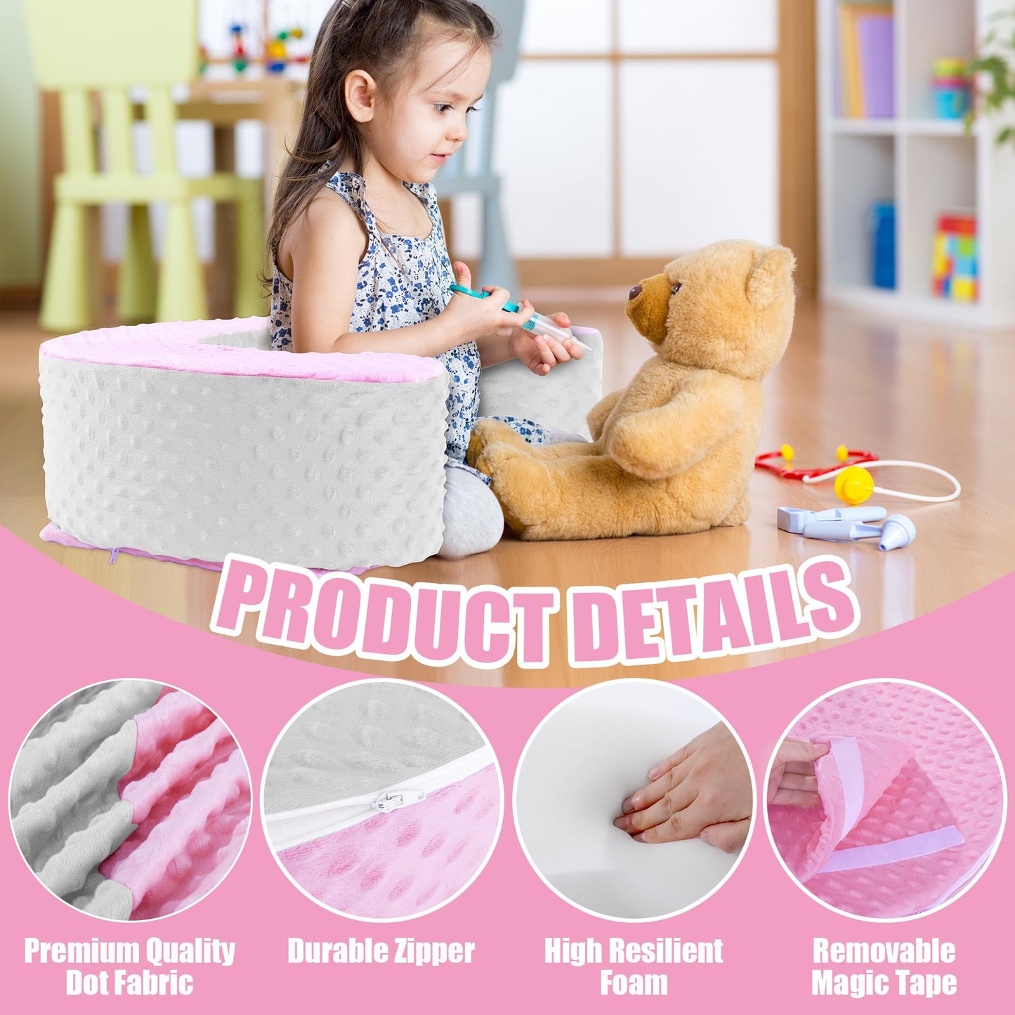 Mabozoo Sit Up Pillow For Baby, Foam Baby Floor Seat Baby Support Seat Baby Sitting Pillow For Sit Balance, Soft Infant Sitting