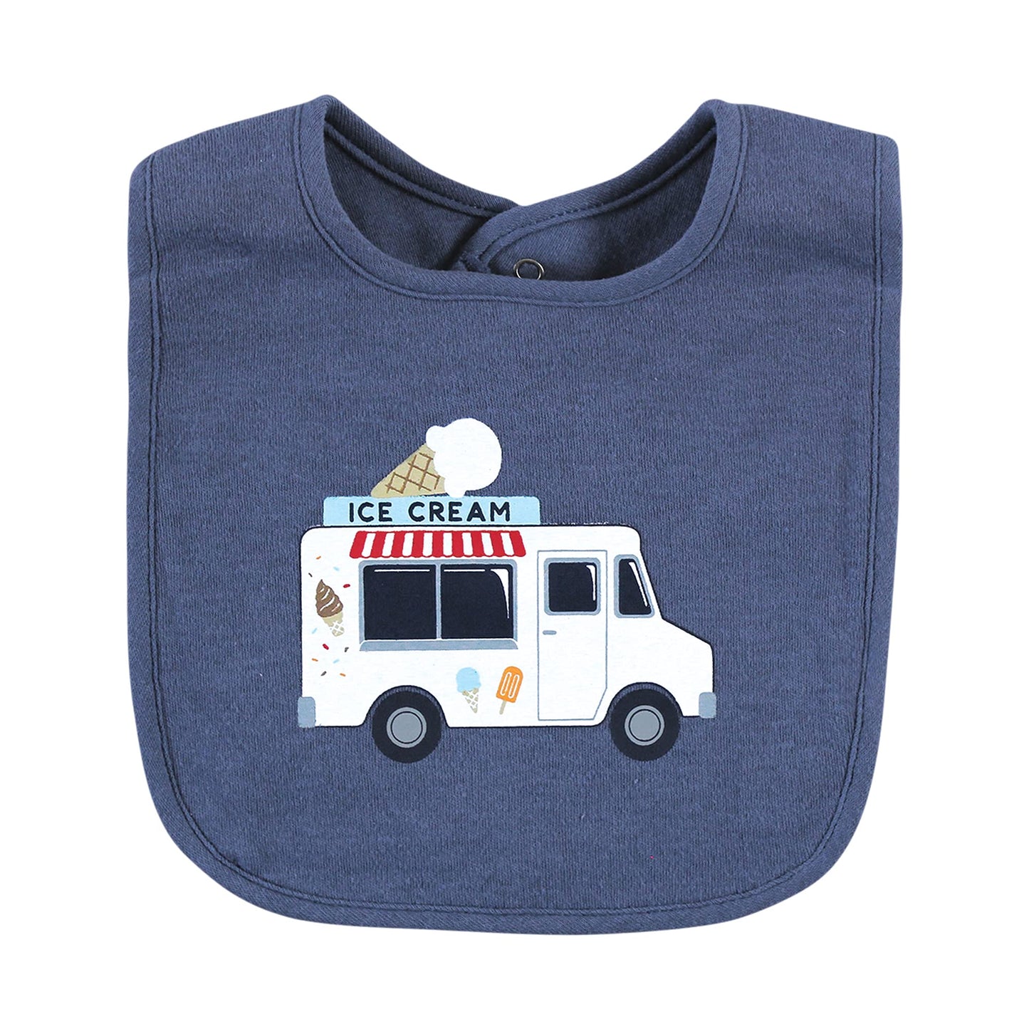 Hudson Baby Unisex Baby Cotton Bibs, Ice Cream Truck, One Size