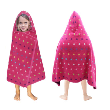 Original Kids Hooded Bath Towel Wrap - 100% Cotton Jacquard Reversible Large Hooded Kids Towel - Toddler Shower Pool Beach Towel