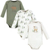 Hudson Baby Baby Girls Cotton Long-Sleeve Bodysuits And Toddler T Shirt Set, Forest Deer 3-Pack, 6-9 Months Us