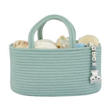 Diaper Caddy Organizer For Baby Cotton Rope Nursery Storage Bin Basket Portable Holder Tote Bag For Changing Table Car Travel Ba