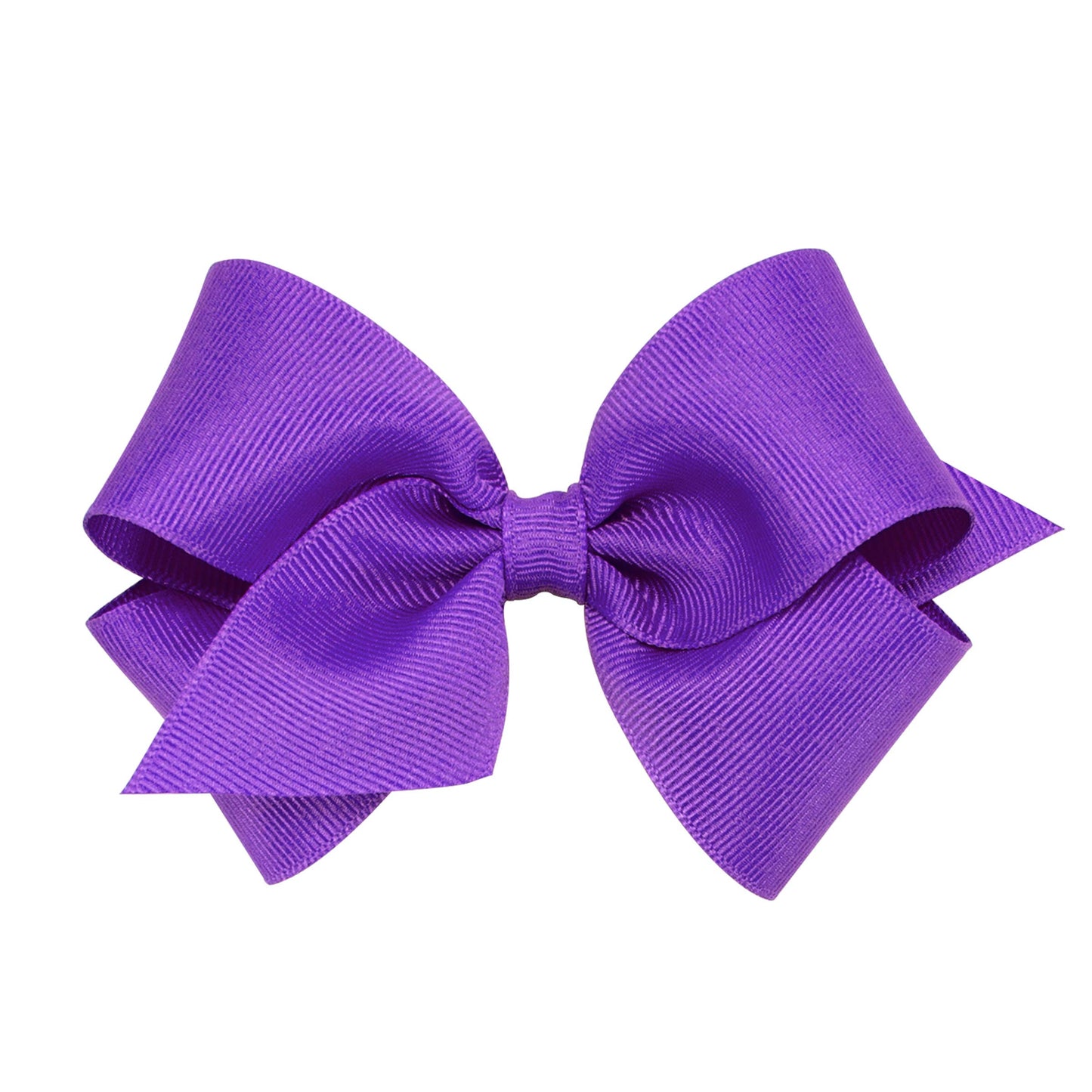 Wee Ones Girls' Classic Grosgrain Hair Bow With Plain Wrap Center On A Weestay Hair Clip, Handmade, Small Sized Bow, Delphinium