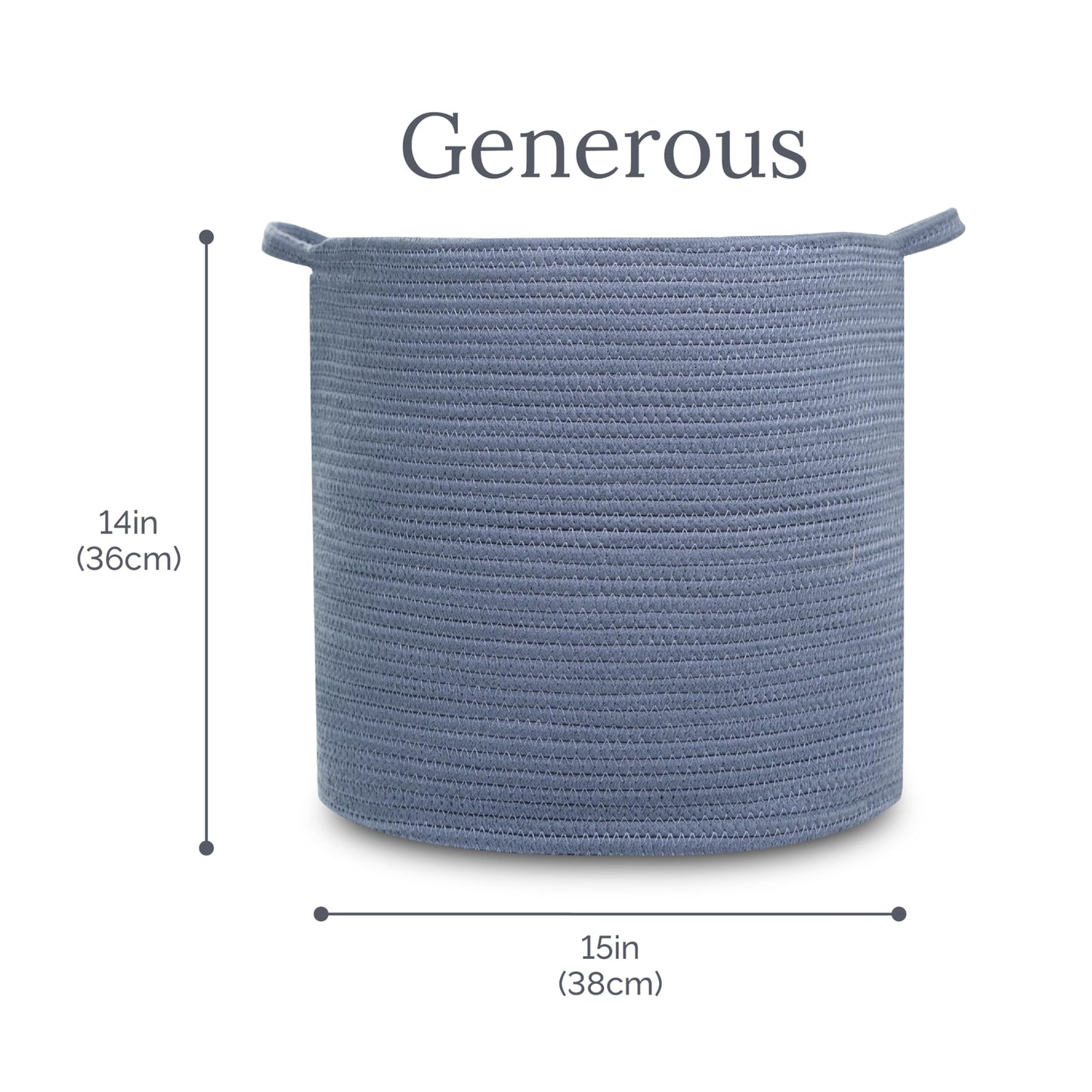Natemia Large Storage Basket (15' X 15' X 14') - Woven Baskets For Storage, Baby Storage Basket And Toy Organizer, Blanket Ba