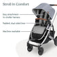 Uppababy Reversible Seat Liner/Water-Resistant And Comfortable/Easy Stroller Attachment/Reed (Charcoal Denim/Cozy Knit)
