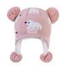 Langzhen Toddler Kids Infant Winter Hat,Earflap Knit Warm Cap Fleece Lined Beanie For Baby Girls (Polar Bear - Pink, S(46-48Cm/1