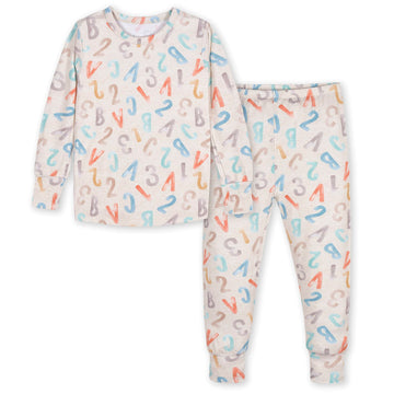 Gerber Unisex Baby Toddler Buttery Soft 2-Piece Snug Fit Pajamas With Viscose Made From Eucalyptus, Abc, 12 Months