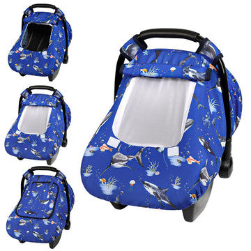 Pea Pod Car Seat Cover Baby, Infant Car Seat Canopy Covers for Newborn with 2 Layers Windows of Breathable Mesh Fabric, Lightwei