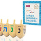 The Dreidel Company Hanukkah Dreidel 4 Extra Large Wooden Dreidels Hand Painted - Includes Game Instruction Cards- (4-Pack Xl Dr