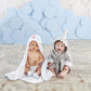 Baby Aspen Gray Baby Shark Hooded Towel Robe,Let The Fin Begin Baby Shower Gifts 0-9 Months, Baby Bath Towel/Spa Robe