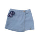 Kiddopanti Girls Denim Over Lap Shorts With Flowers And Rhinestones, Lt Wash With Flowers And Rhinestones  34Y