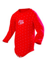Janus 100% Cotton Baby Bodysuit Long Sleeve Made In Norway (80 (12 Months), Red)