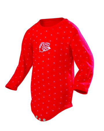 Janus 100% Cotton Baby Bodysuit Long Sleeve Made In Norway (80 (12 Months), Red)