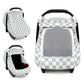 DILIMI Car Seat Covers for Babies, Muslin Cotton Baby Car Seat Cover with Breathable Mesh Window, Summer Infant Car Seat Canopy 