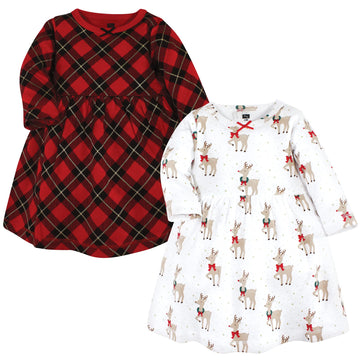 Hudson Baby Girls' Cotton Dresses, Fancy Rudolph, 4T