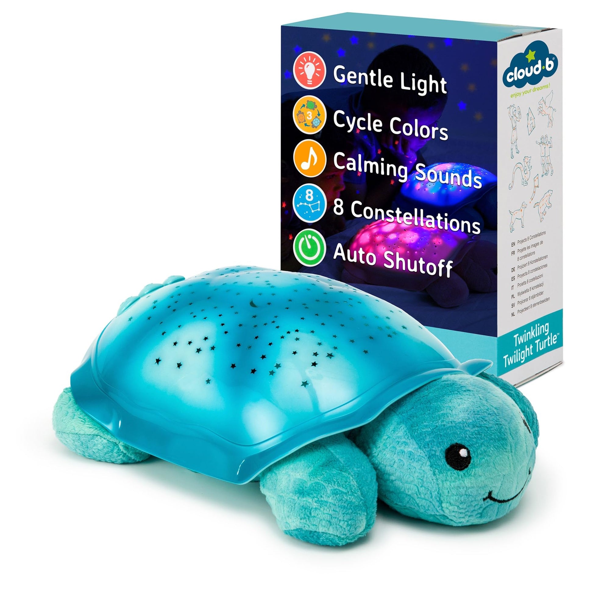 Cloud b Comforting Nightlight Star Projector w/ Soothing Sounds | Gentle Brightness | 3 Colors | Auto-Shutoff | Twinkling Twilig