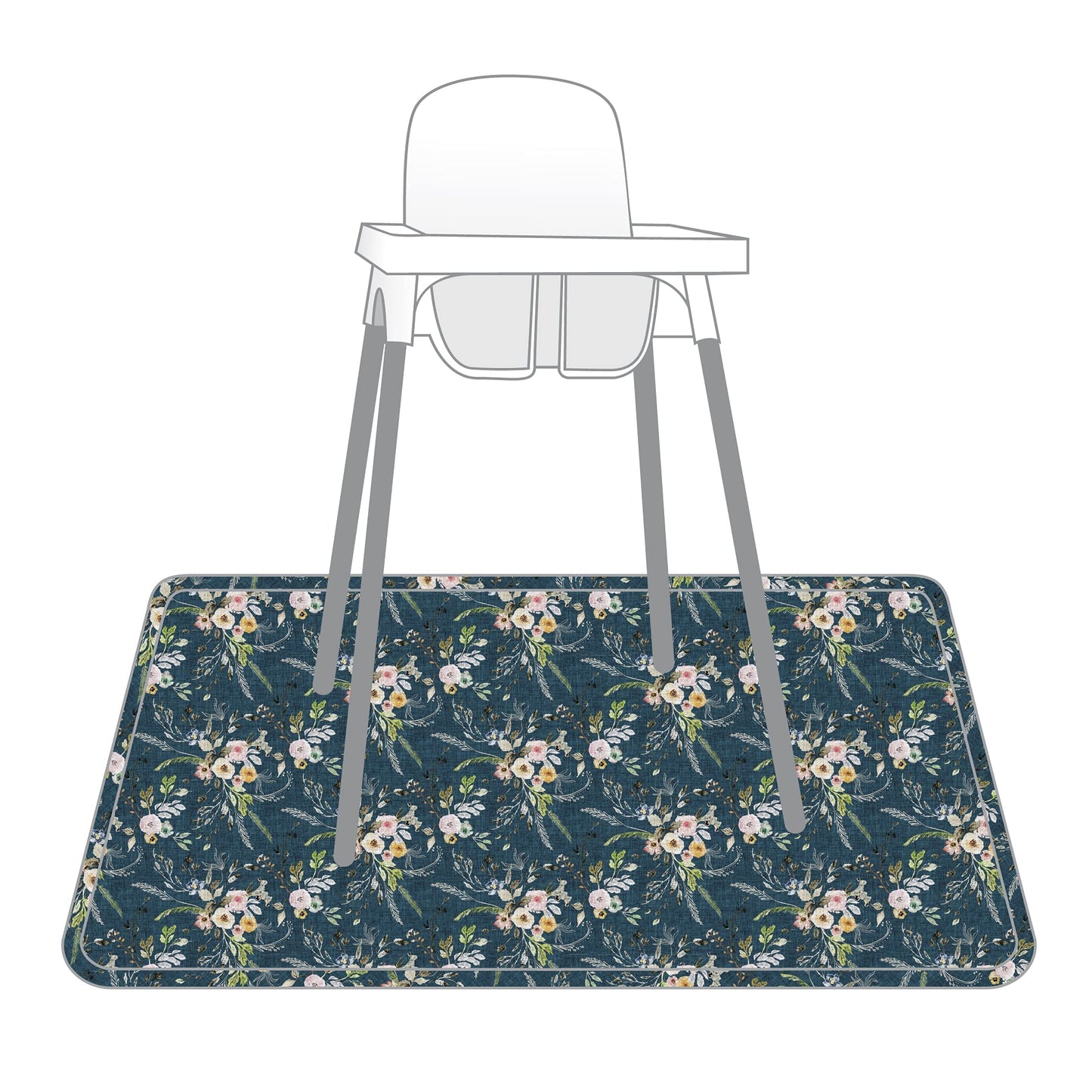 Bapronbaby Boho Floral Splash Mat - Waterproof Catch-All For Under High Chairs, Floors, Tables, Playtime Or Arts & Crafts - Mach