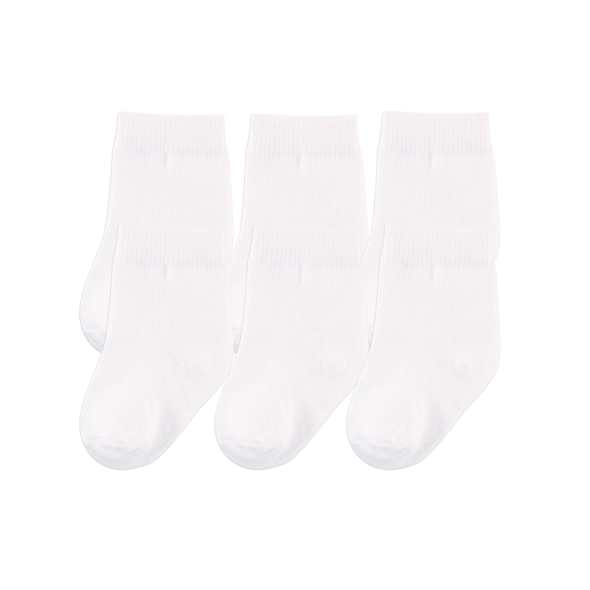 Touched By Nature Baby Boys Organic Cotton Casual Socks, White, 0-6 Months Us
