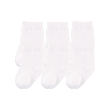 Touched By Nature Baby Boys Organic Cotton Casual Socks, White, 0-6 Months Us