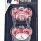 Baby Fanatic Mlb St. Louis Cardinals Unisex Pacifiers2 Pack, Team Colors, One Size
