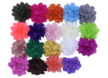 Yycraft Pack Of 38 Pcs Satin Silk Flower 2' Hair Flower Headband-Mix Color