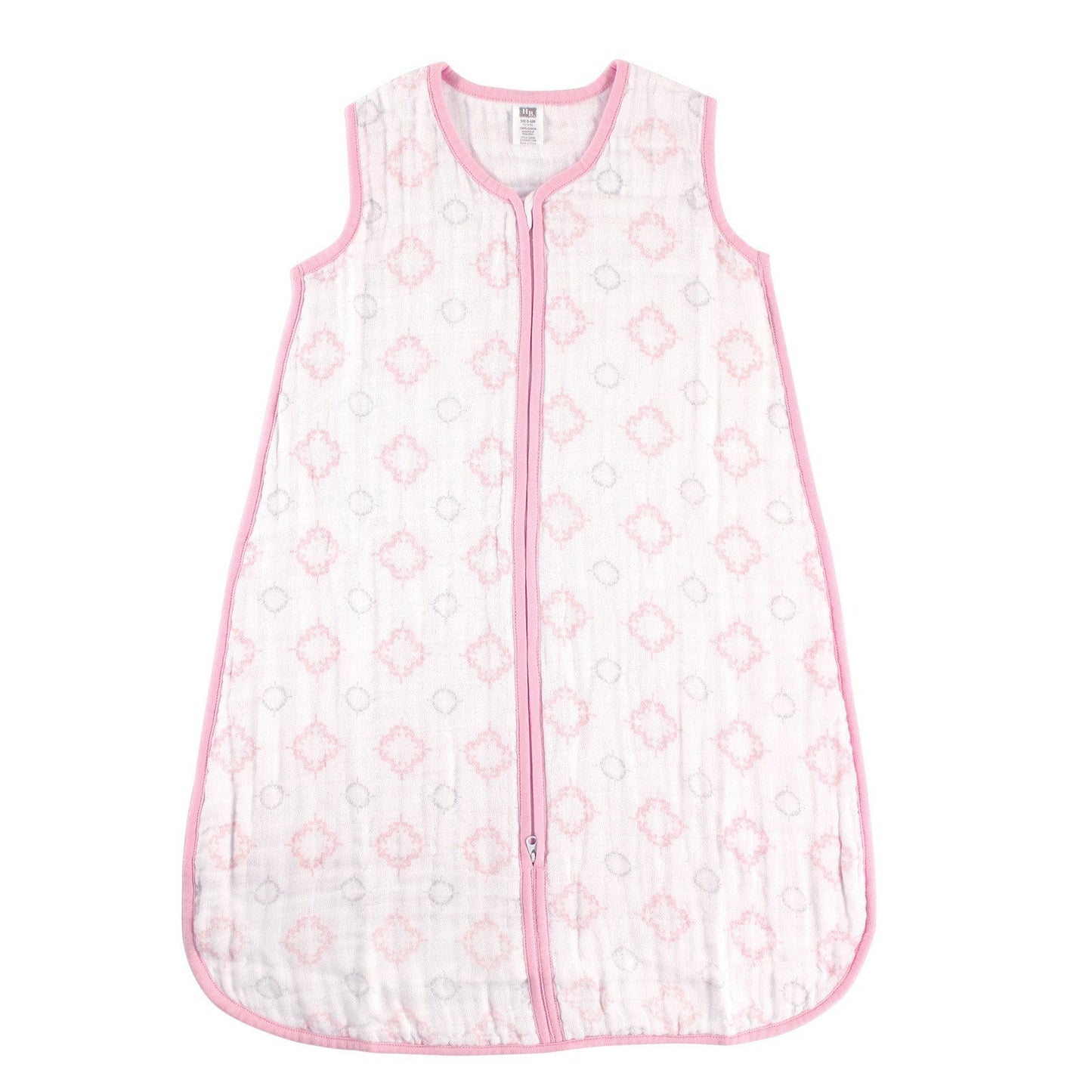 Hudson Baby Unisex Baby Muslin Cotton Sleeveless Wearable Sleeping Bag, Sack, Blanket, Damask, 12-18 Months