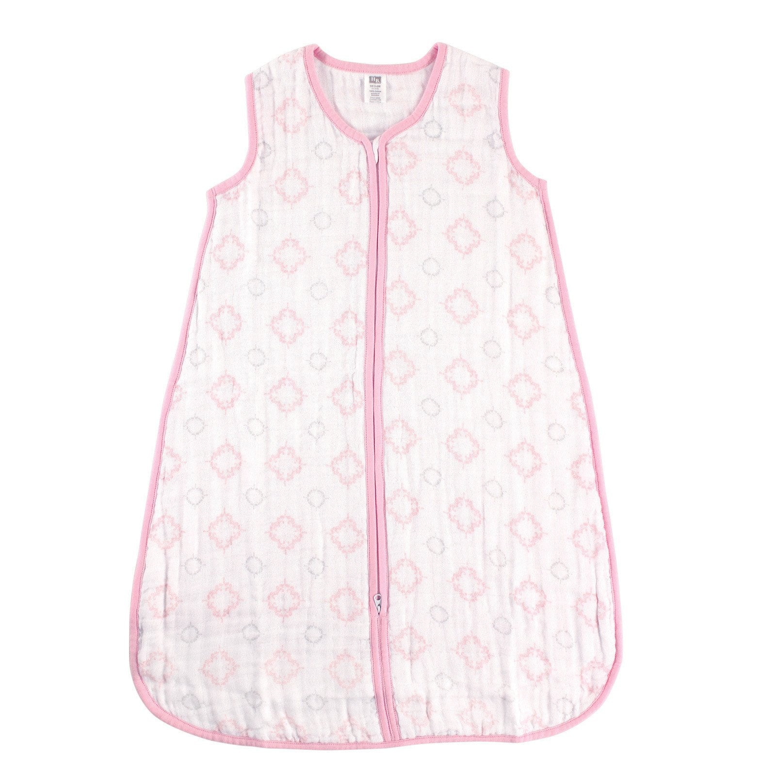 Hudson Baby Unisex Baby Muslin Cotton Sleeveless Wearable Sleeping Bag, Sack, Blanket, Damask, 12-18 Months