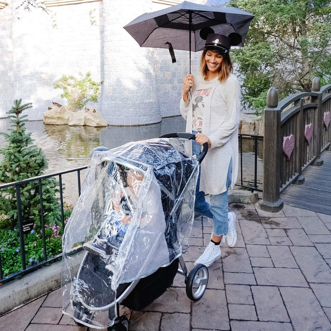 Disney Baby By J.L. Childress Universal Stroller Rain Cover - Disney Stroller Accessory - Disney World Travel Essential - Mickey