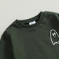 Toddler Baby Girl Boy Halloween Clothes Pumpkin Shirt Ghost Sweatshirt Pants Fall Outfit Baby Halloween Costumes (Dark Green Gho