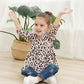 Nzrvaws 12 Months Girls Clothes Toddler 18 Months Baby Outfit Leopard T Shirt Tops Denim Ripped Jeans Long Pant Infant 2Pc Cloth