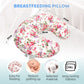 Lat Nursing Pillow And Positioner,Best For Mom Breastfeeding Pillow,100% Cotton Soft Fits Snug On Infant (Flower)