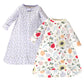 Touched by Nature Unisex Baby Organic Cotton Long-Sleeve Wearable Sleeping Bag, Sack, Blanket, Flutter Garden, 0-3 Months