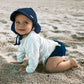 I Play. By Green Sprouts Baby & Toddler Flap Sun Protection Hat, All-Day Upf 50+ Sun Protection For Head, Neck & Eyes, Navy, 0-6