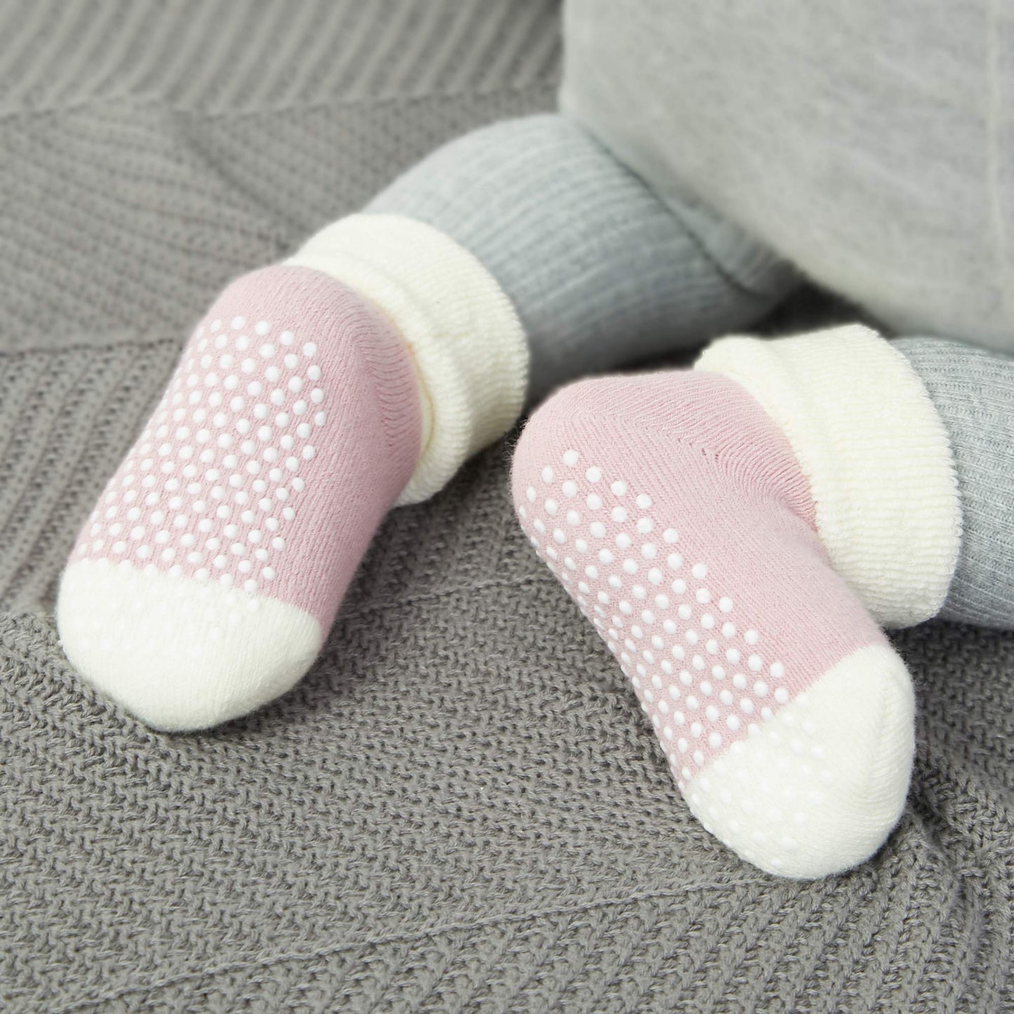 Vwu Baby Toddler Kids Ankle Crew Socks With Grips Unisex Warm Thick Cotton Winter Socks 3-12 Months,8 Color Multi