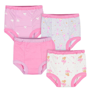Gerber Baby Girls Infant Toddler 4 Pack Potty Training Pants Underwear Lavender And Pink 2T