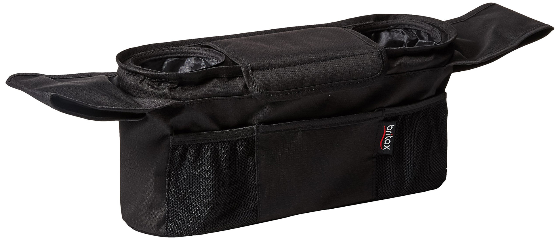 Britax Stroller Organizer with Insulated Cup Holders | Large Center Compartment with Magnetic Closure + 3 Outer Pockets + Folds 