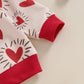 Engofs Toddler Baby Boy Girl Valentine'S Day Outfit Hearts Sweatshirt Pants My First Valentines Baby Clothes Set Khaki 0-6 Month