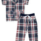SHOPmOZO Unisex Pure Cotton Checkered Short Sleeve Night Suit for Boys and Girls Full Pyjama and Top Combo Set (SM00536UNISEXSW