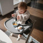 mushie Long Sleeve Baby Bib | Mess Free & Waterproof Fabric for Toddlers | Adjustable Fit for Ages 6-24 Months (Fog)