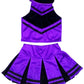 Total 2550 Little Girls' Cheerleader Cheerleading Outfit Uniform Costume Cosplay Halloween Violet/Black (S / 2-5)