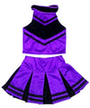 Total 2550 Little Girls' Cheerleader Cheerleading Outfit Uniform Costume Cosplay Halloween Violet/Black (S / 2-5)