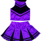 Total 2550 Little Girls' Cheerleader Cheerleading Outfit Uniform Costume Cosplay Halloween Violet/Black (L / 8-10)