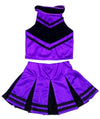 Total 2550 Little Girls' Cheerleader Cheerleading Outfit Uniform Costume Cosplay Halloween Violet/Black (L / 8-10)