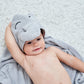Hiphop Panda Bamboo Hooded Baby Towel - Soft Hooded Bath Towel For Babie, Toddler,Infant, For Boy And Girl - (Grey Elephant, 30